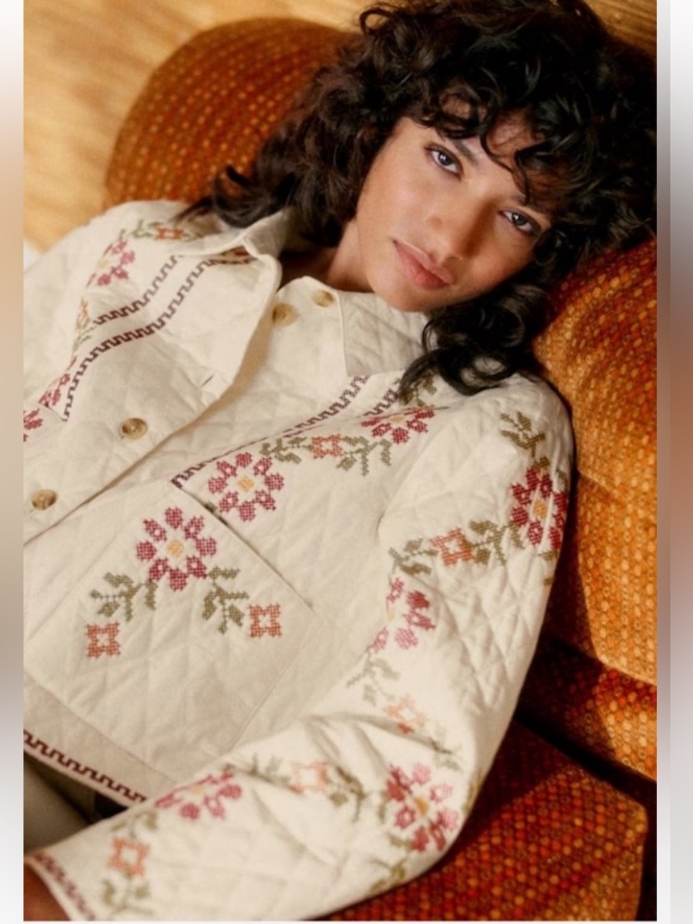 NWT Christian LaCroix Quilted Floral Embroidered Cropped Jacket Size 6